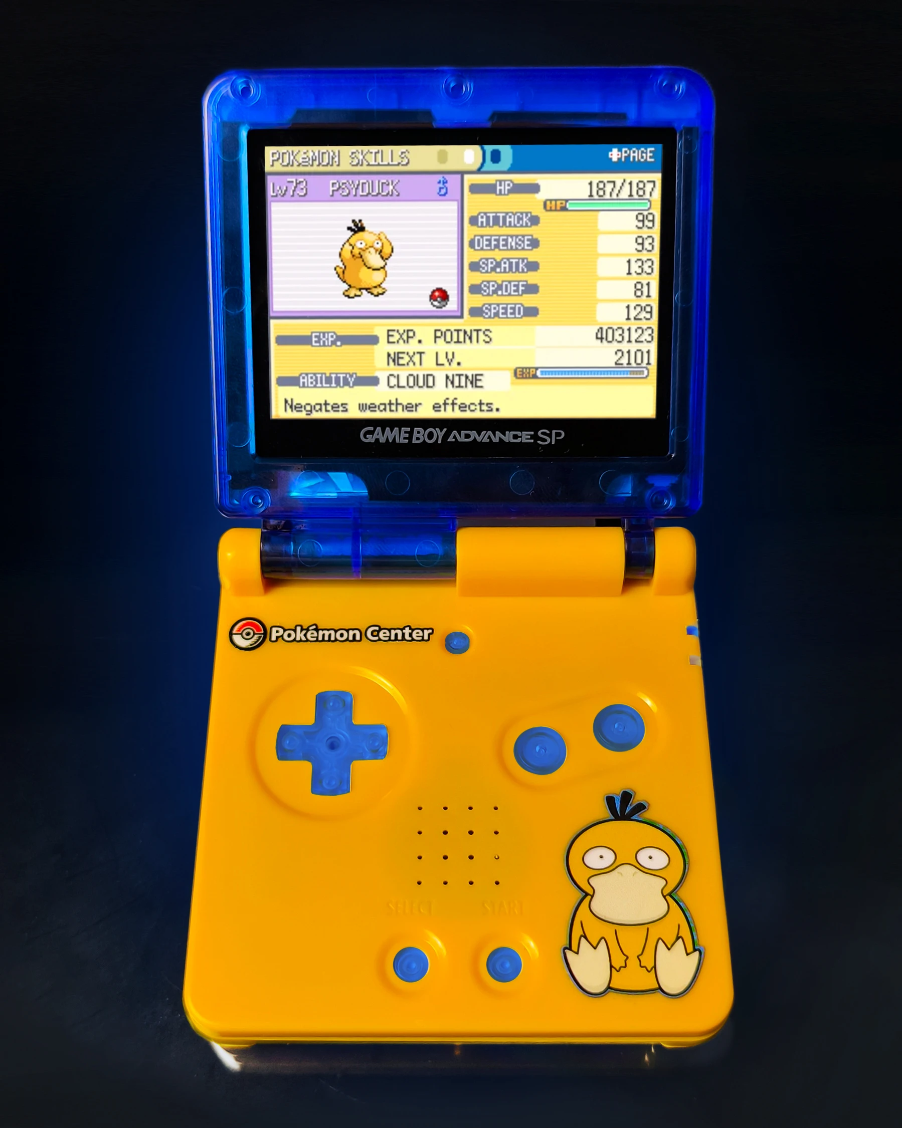 Psyduck Custom Game Boy Advance SP - Image 2
